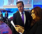 Cameron y Cristina, durante un encuentro en la ONU el año pasado.